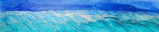 Where I go to Listen - Panorama Seascape Framed 31 x 96cm