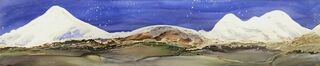 Silver Peaks - Panorama Landscape Framed 31 x 96 cm