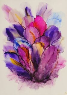 Abstract  Flower Art A3 in an A2 Frame