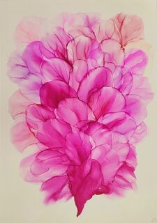 Abstract Flower Art A3 in an A2 Frame A2F009
