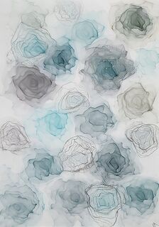 Silver Touched Serenity A3 Flower Art