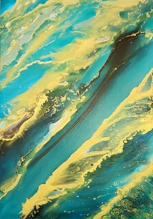 Abstract A3 Art in an A2 Frame